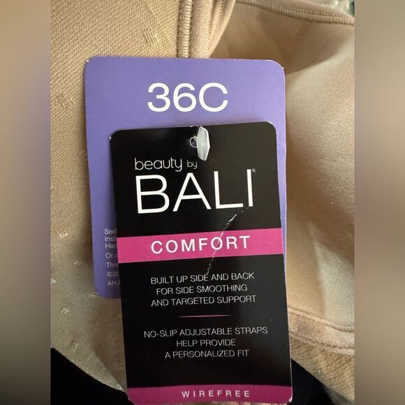 Bali NWT Comfort Revolution Wireless Bra in Nude Polka Dot Size 36C - Picture 4 of 4